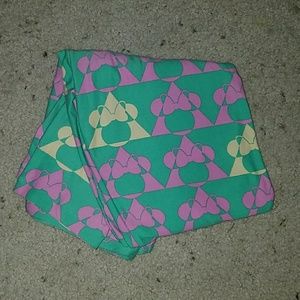 NWOT LuLaRoe OS Minnie leggings - green/pink